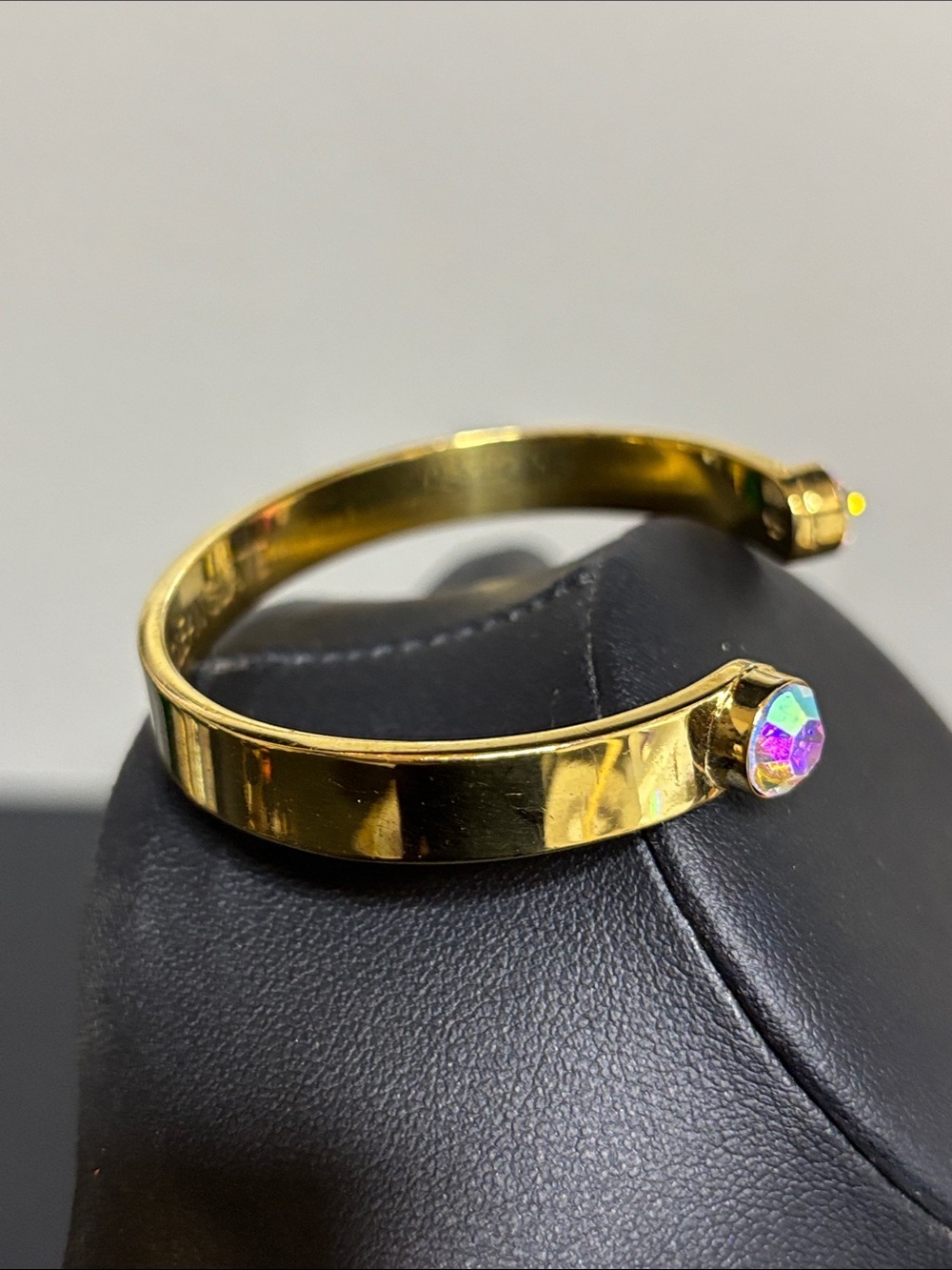 Kate Spade Aurora Borealis AB Gold Tone Clean Slate Cuff Bracelet - Picture 6 of 9